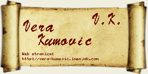 Vera Kumović vizit kartica